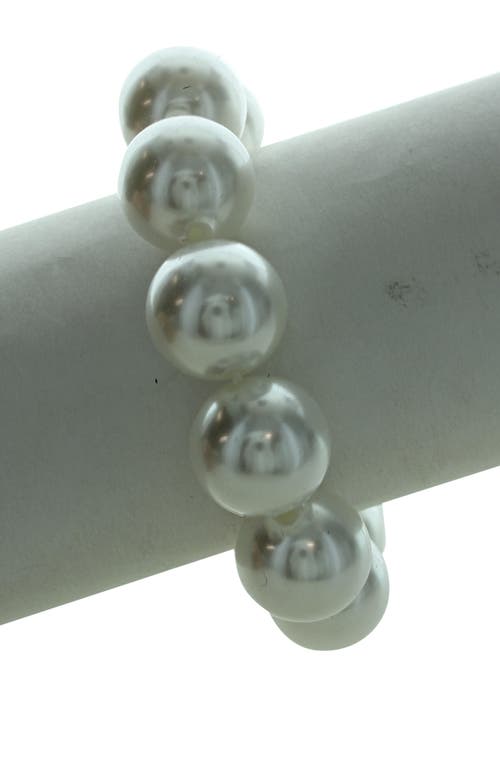 Olivia Welles Jenny Beaded Faux Pearl Bracelet In White