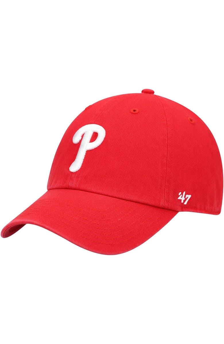 '47 Men's '47 Red Philadelphia Phillies Clean Up Adjustable Hat, Main, color, Red