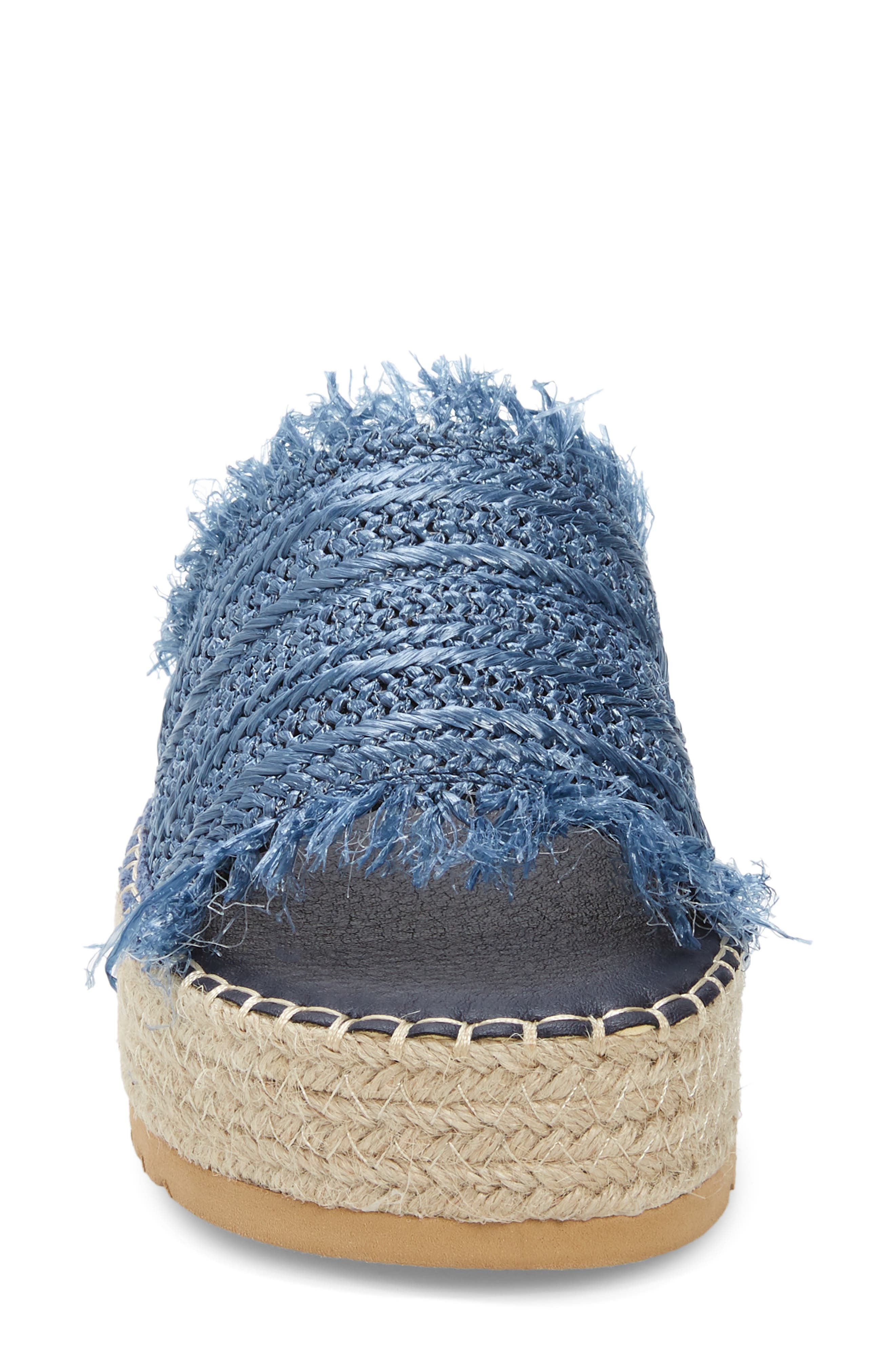 Coconuts by Matisse Seashell Platform Slide Sandal, Alternate, color, BLUE FABRIC