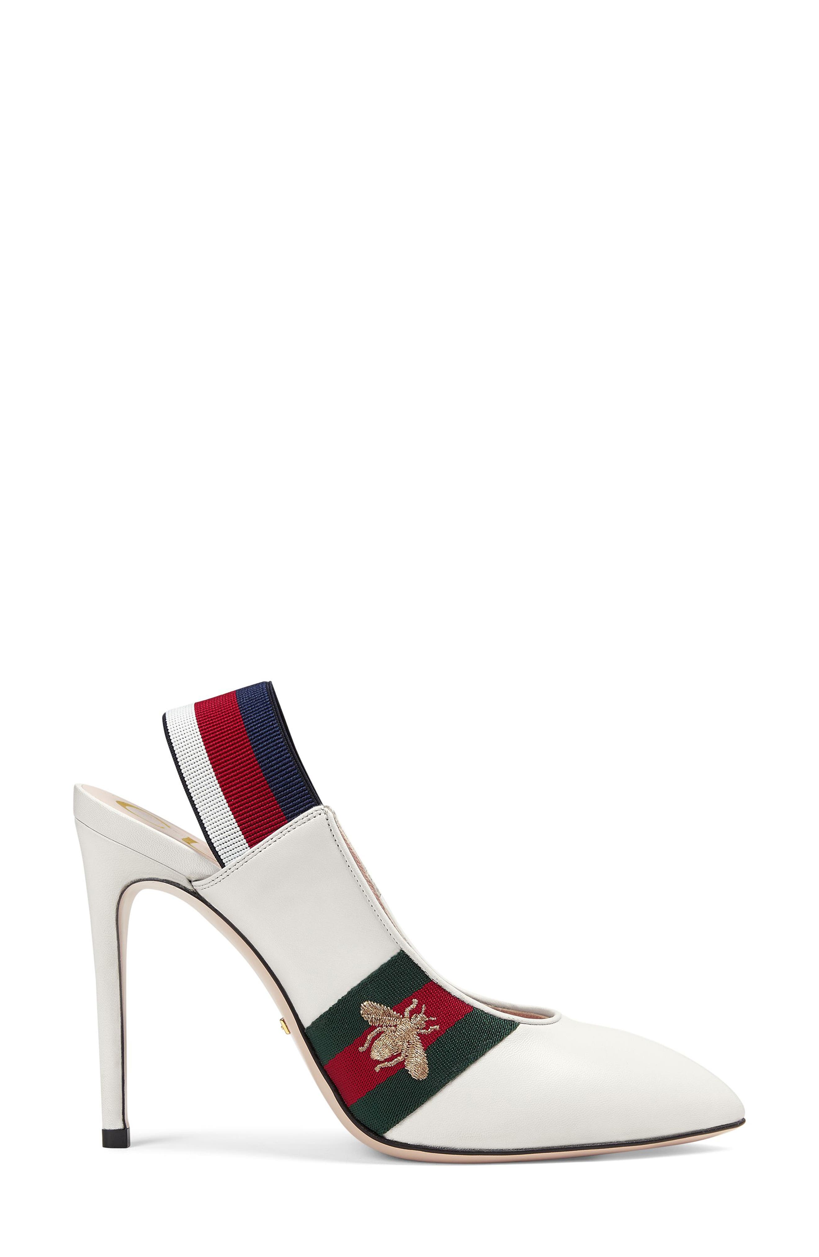 Sylvie Bee Slingback Pump, Alternate, color, WHITE