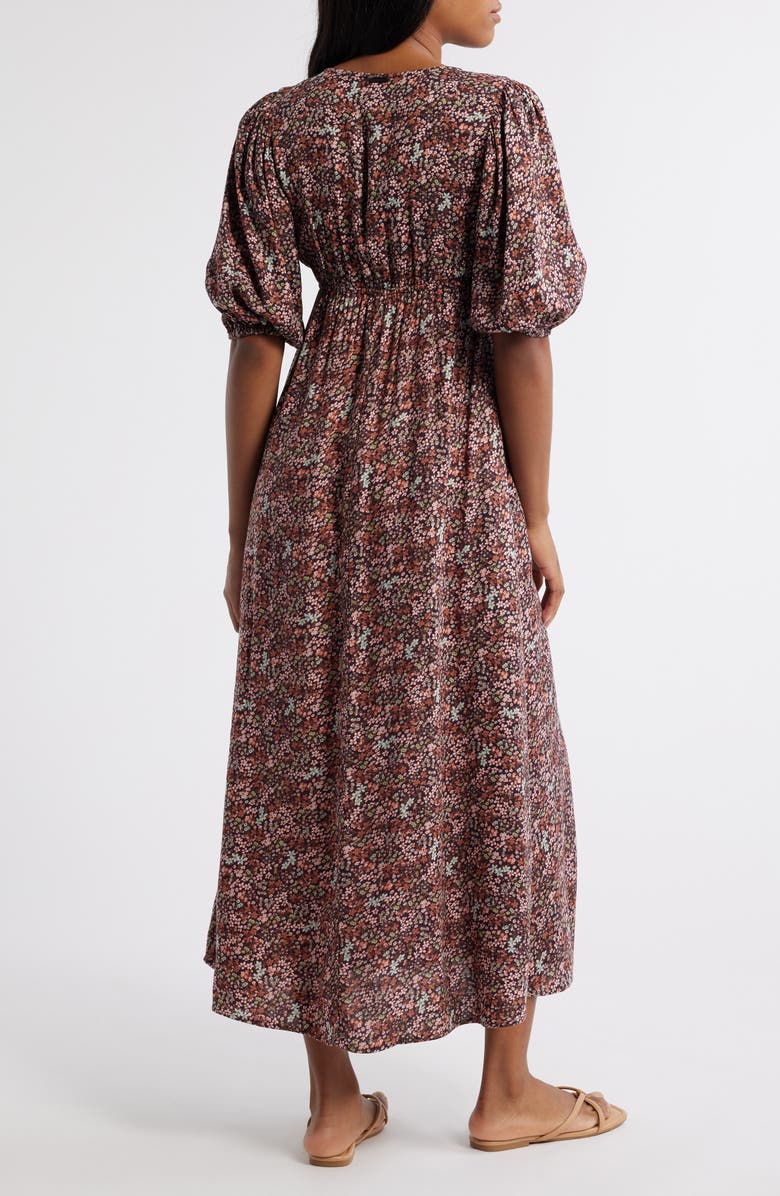 Night Fall Floral Crepe Maxi Dress