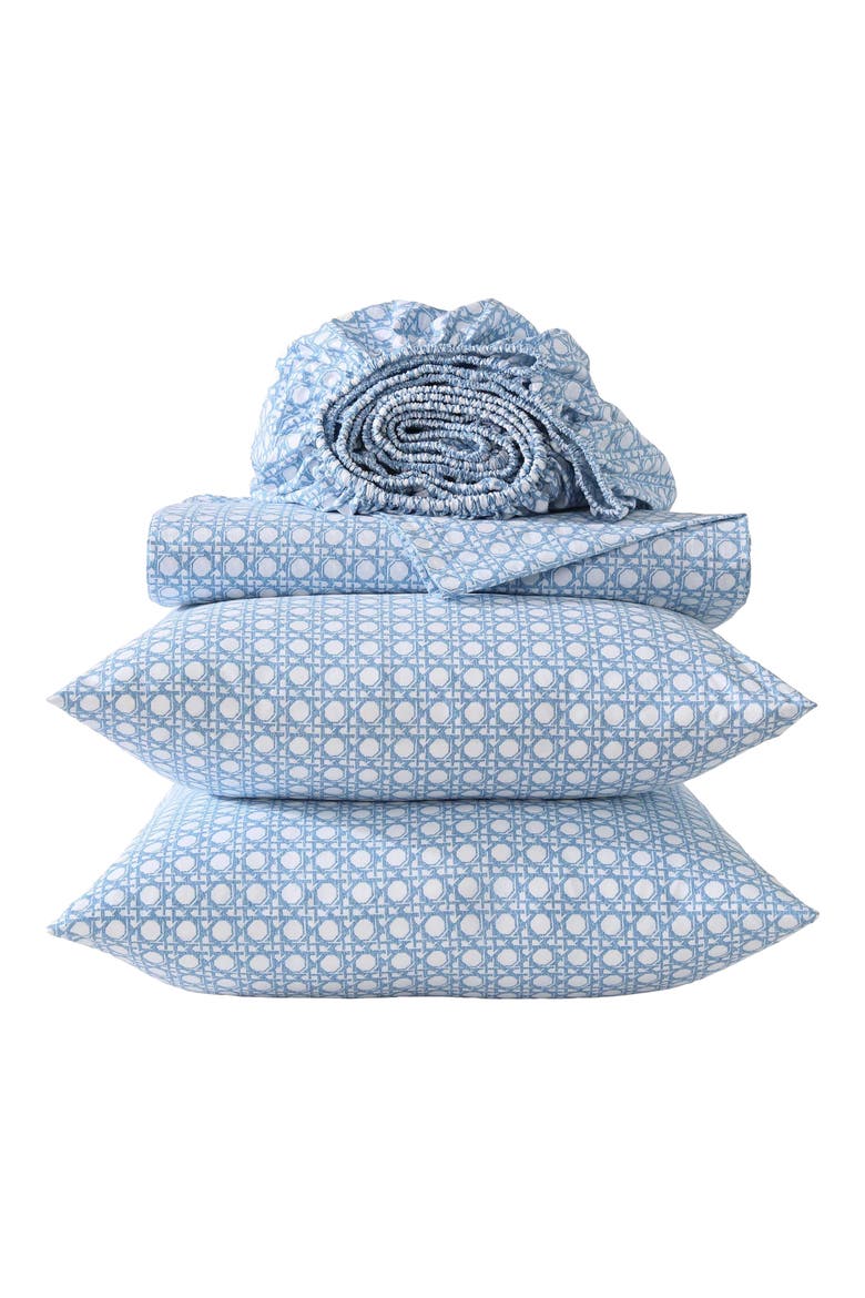 Diamond Isle 4-Piece Sheet Set, Main, color, LIGHT / MEDIUM BLUE