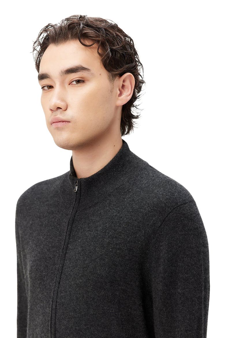 Essential Full-Zip Cashmere Cardigan, Alternate, color, charcoal
