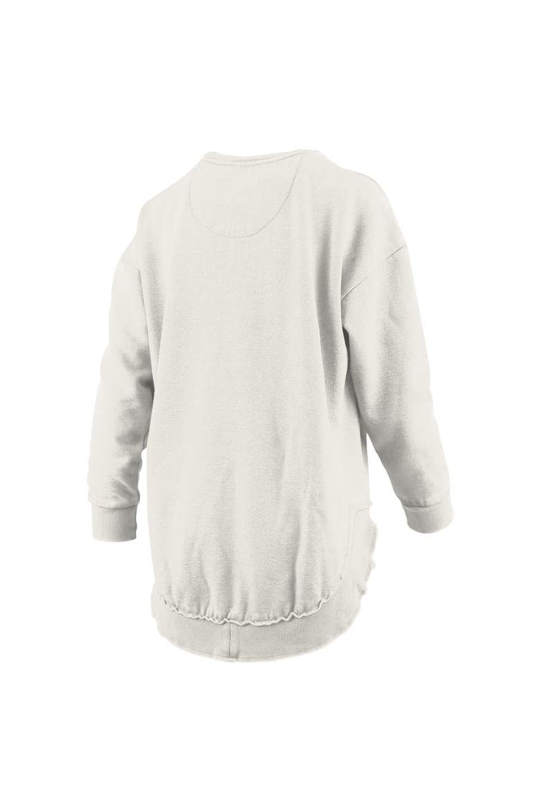 Women's Pressbox  Oatmeal Georgia Bulldogs Melange Poncho Vintage Fleece Long Sleeve Pullover Sweatshirt, Alternate, color, Oatmeal