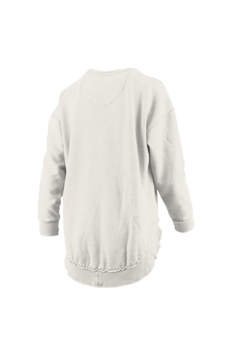 PRESSBOX Women's Pressbox Oatmeal Georgia Bulldogs Melange Poncho Vintage Fleece Long Sleeve Pullover Sweatshirt, Alternate, color,