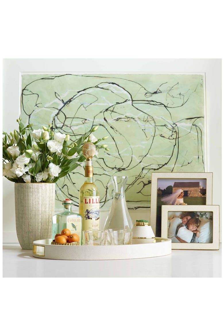 Modern Faux Shagreen Cocktail Tray, Alternate, color, CREAM