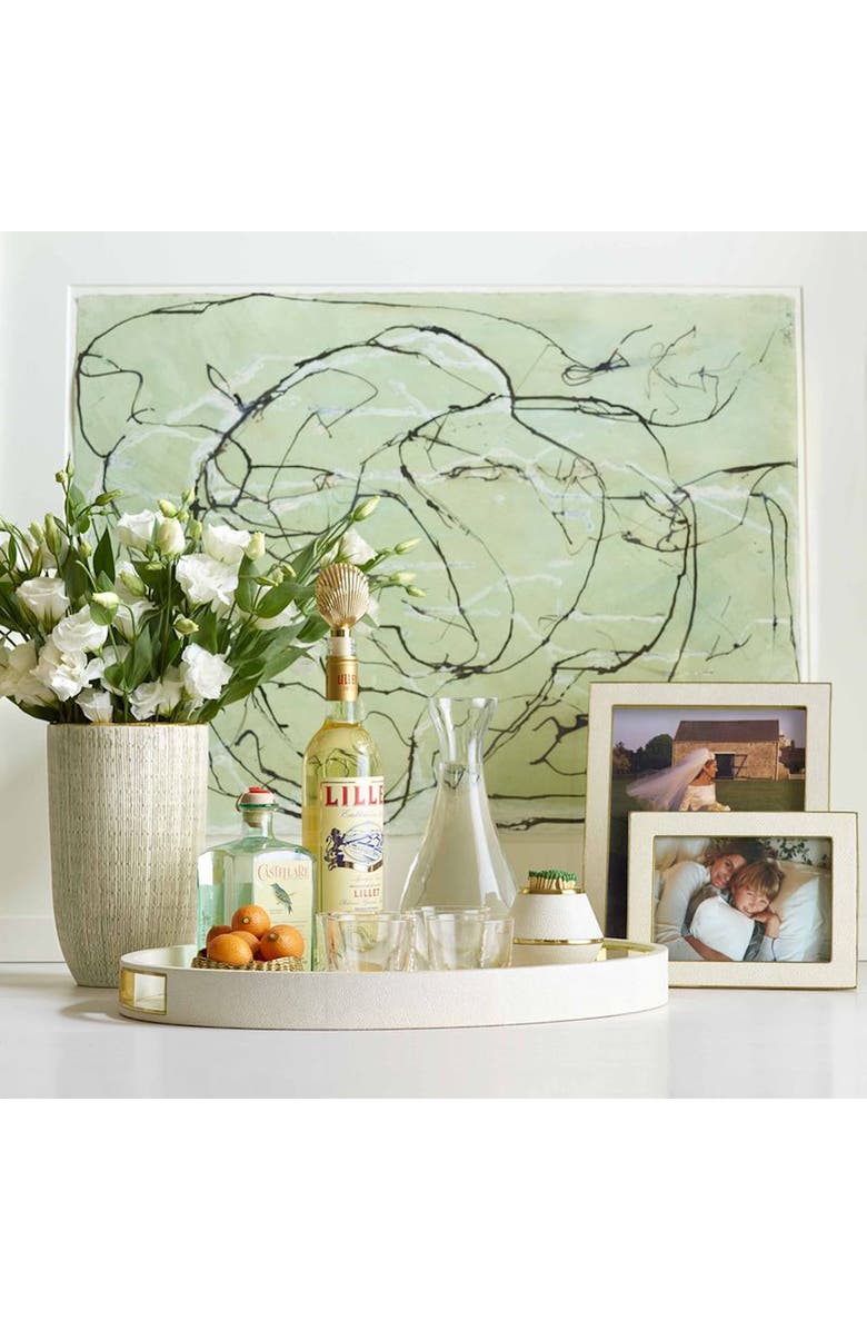 Aerin Modern Faux Shagreen Cocktail Tray, Alternate, color, Cream