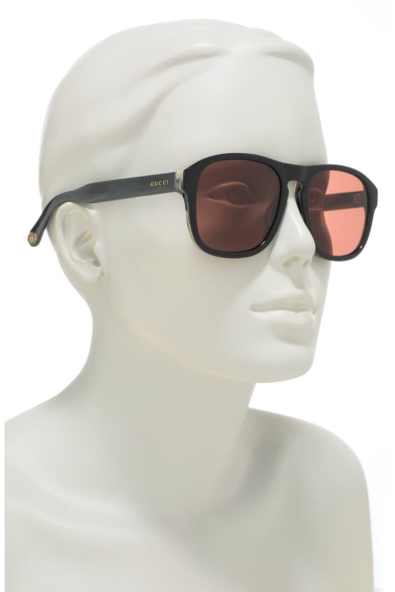 55mm Square Sunglasses, Alternate, color, BLACK GREY BROWN/BRW