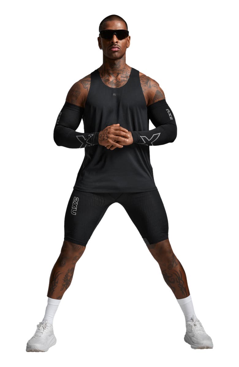 2XU Light Speed Tech Singlet, Alternate, color, Black/Black Reflective