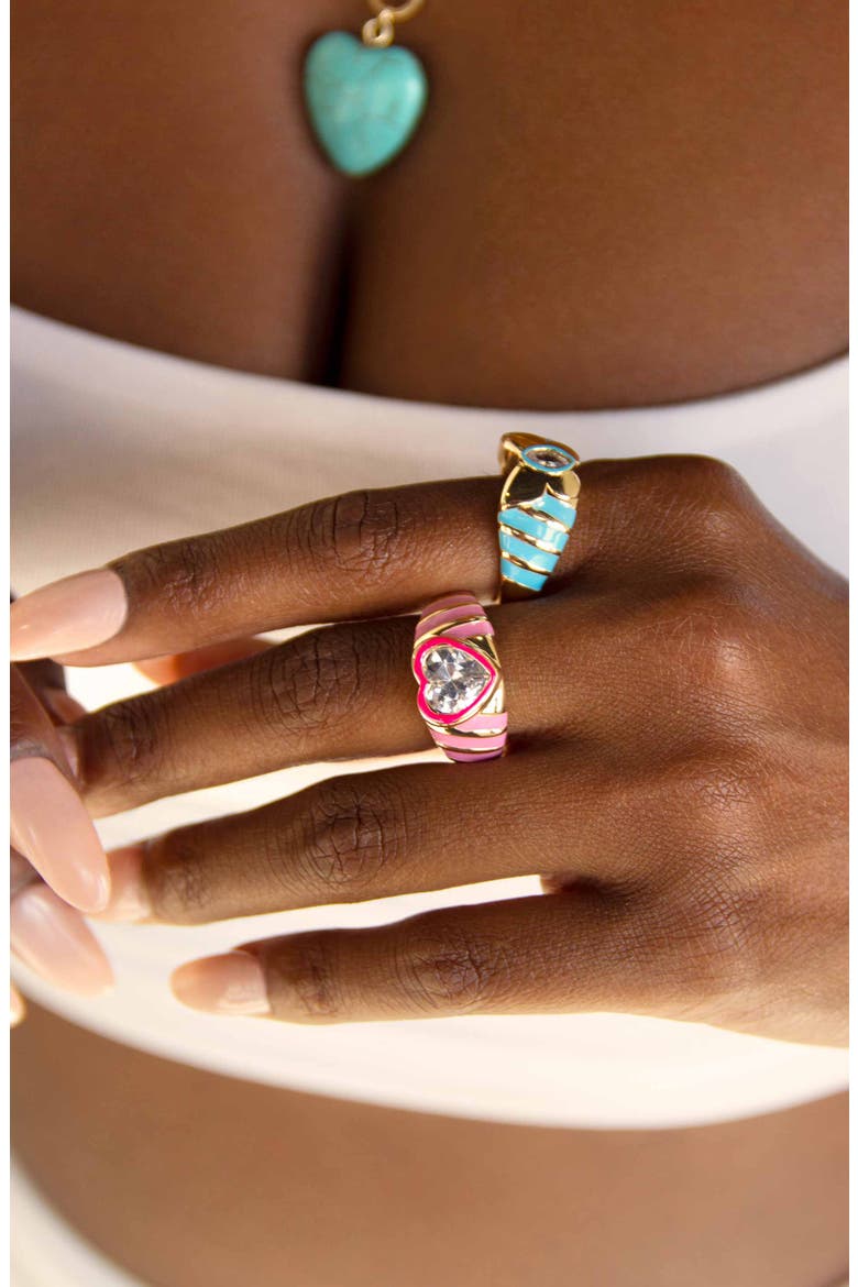 Open Hearts Club Adjustable Ring, Alternate, color, GOLD