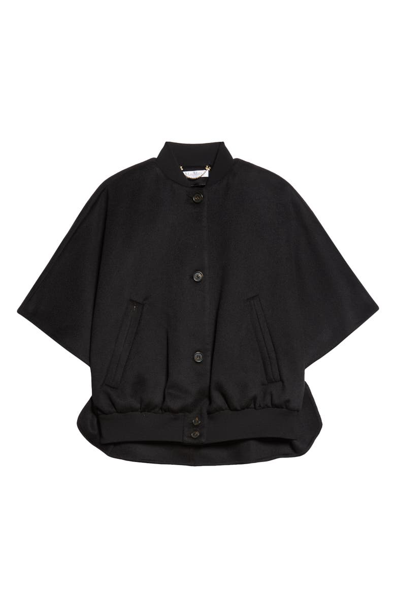 Max Mara Leticia Double Face Cashmere Cape, Alternate, color, Nero