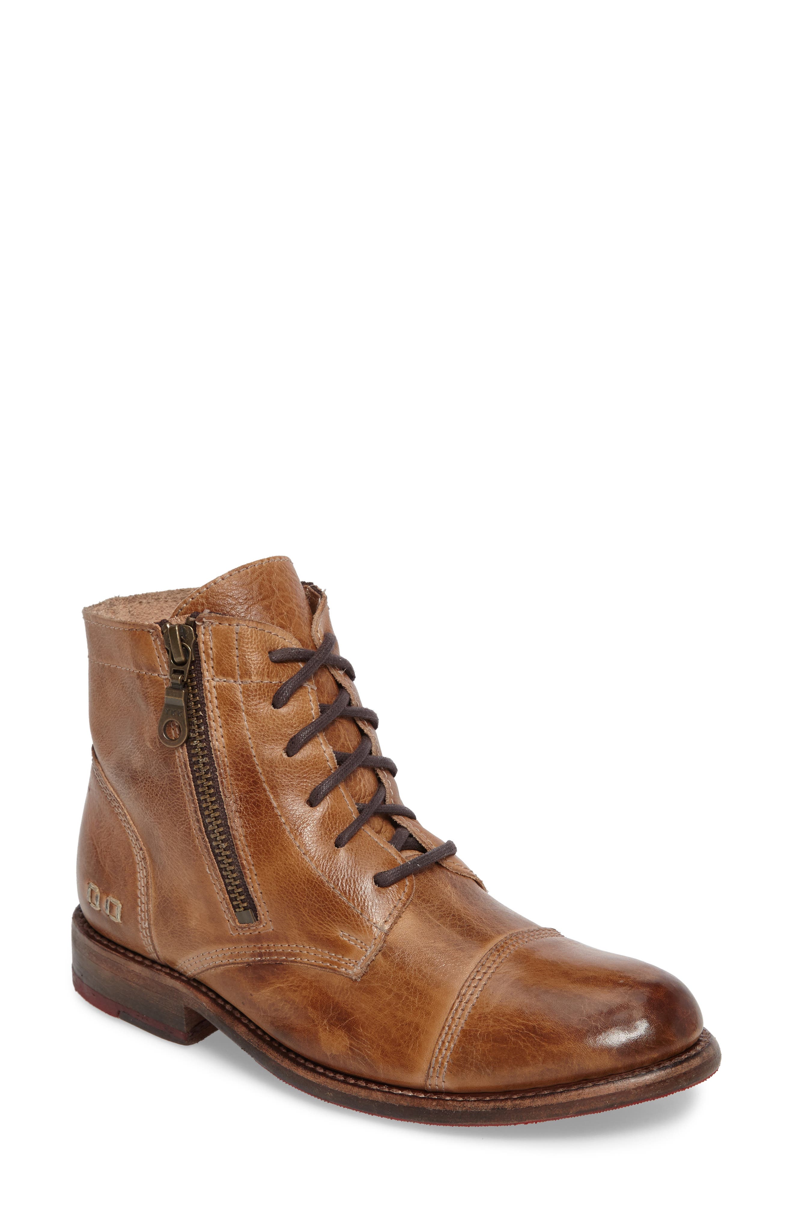 Bonnie Leather Boot, Main, color, TAN RUSTIC LEATHER