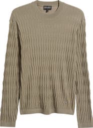 Emporio Armani Diamond Stitch Virgin Wool Crewneck Sweater