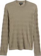 Emporio Armani Diamond Stitch Virgin Wool Crewneck Sweater