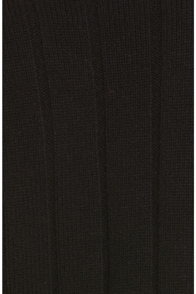 Virgin Wool & Cashmere Crop Cardigan, Alternate, color, BLACK/ WHITE
