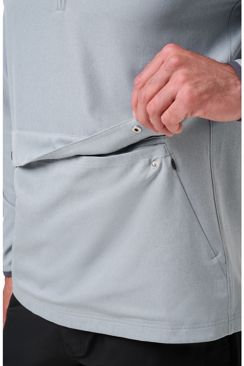 Out of Pocket Quarter Zip Hoodie, Alternate, color, HEATHER LIGHT GREY