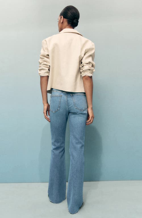 Mango Fiona Mid Rise Flare Jeans In Blue