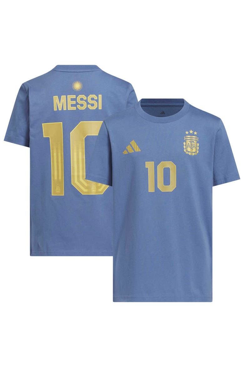 Youth adidas Lionel Messi Blue Argentina National Team Name & Number T-Shirt, Main, color, Blue