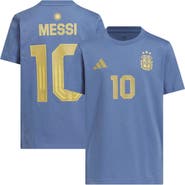 adidas Youth adidas Lionel Messi Blue Argentina National Team Name & Number T-Shirt
