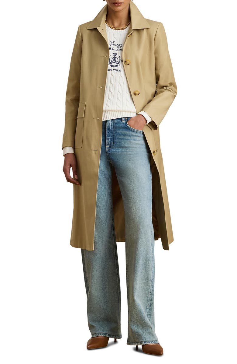 Lauren Ralph Lauren Cotton Blend Coat, Main, color, Birch Tan