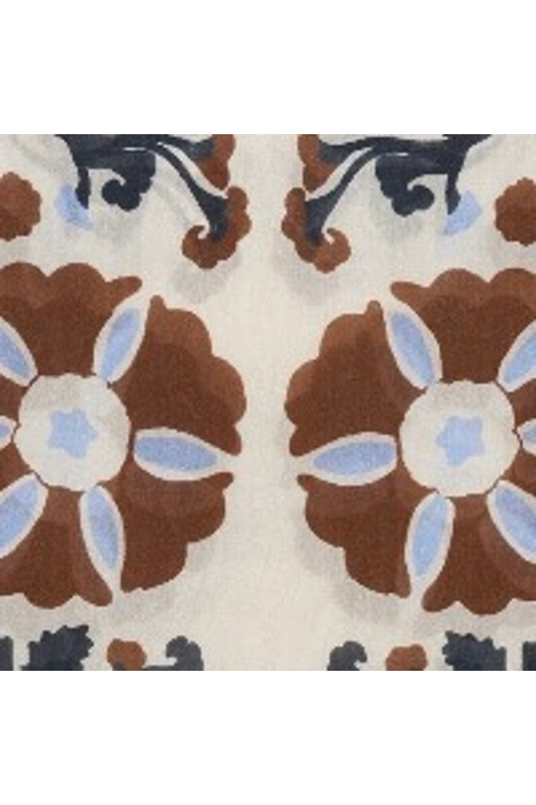 Silk Garden Bloom Square Scarf, Alternate, color, Brown