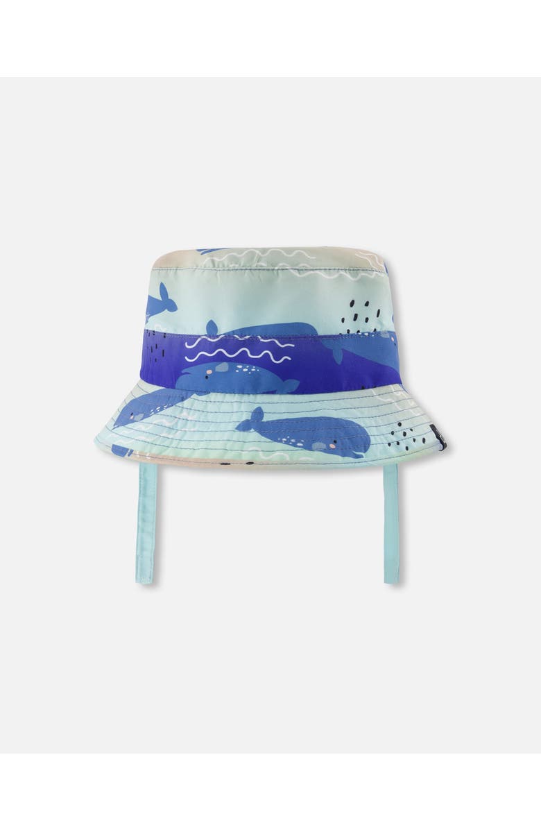 Deux par Deux Recycled Polyester Blue Whale Beach Hat, Main, color, Blue Whale Print