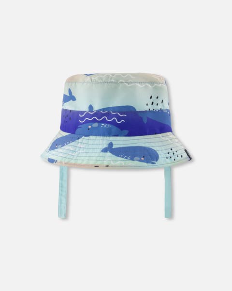 Recycled Polyester Blue Whale Beach Hat (Toddler)