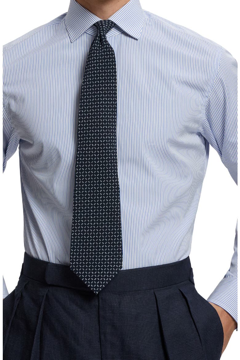 Geometric Silk Tie, Alternate, color, NAVY