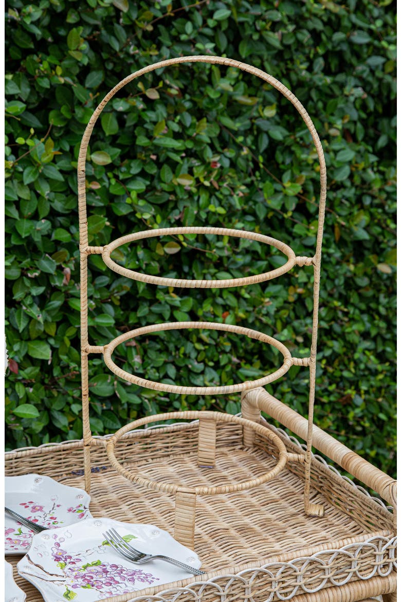 Provence Rattan Three-Tier Server, Alternate, color, NATURAL/ WHITEWASH