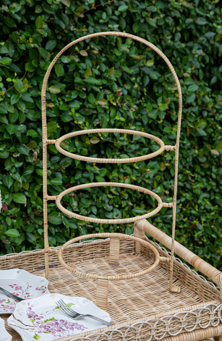 Juliska Provence Rattan Three-Tier Server, Alternate, color, Natural/ Whitewash