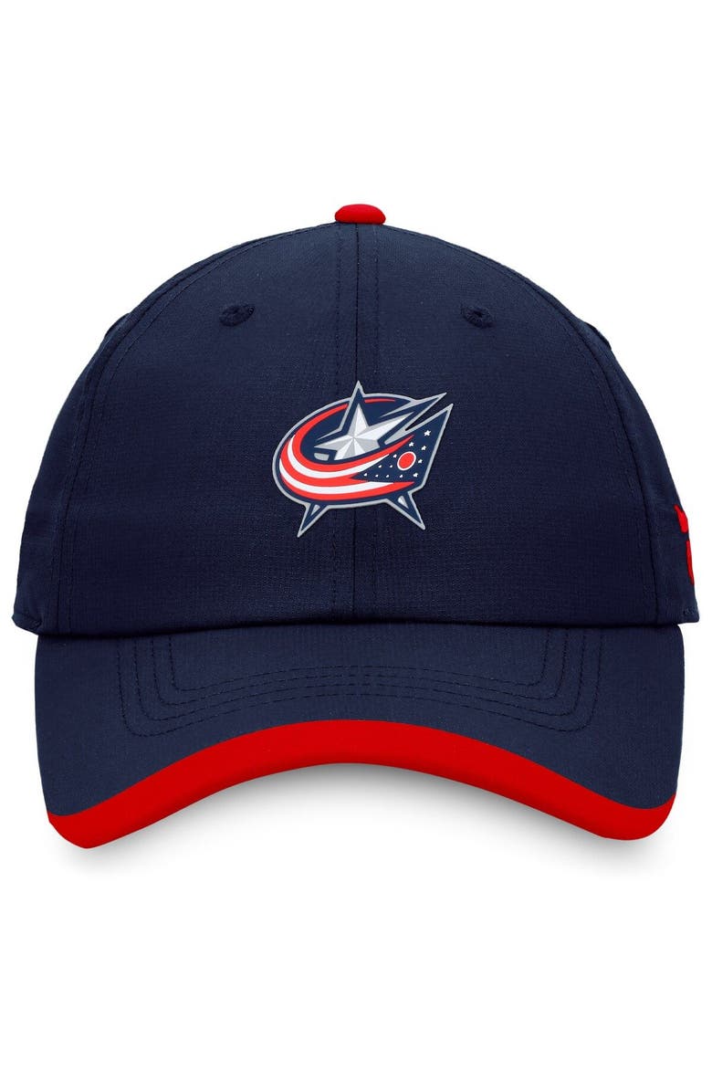 FANATICS Men's Fanatics Branded Navy Columbus Blue Jackets Authentic Pro Rink Pinnacle Adjustable Hat, Alternate, color, Navy