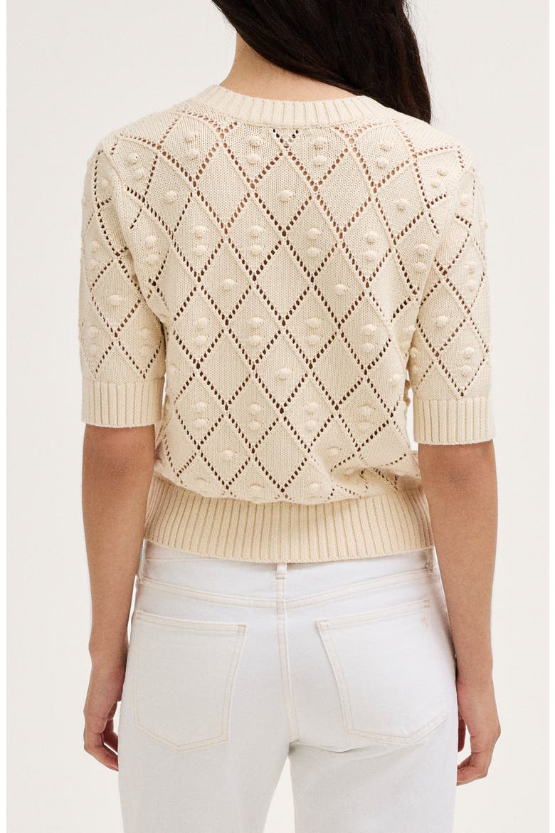 Bauble Pointelle Stitch Cardigan, Alternate, color, CANVAS