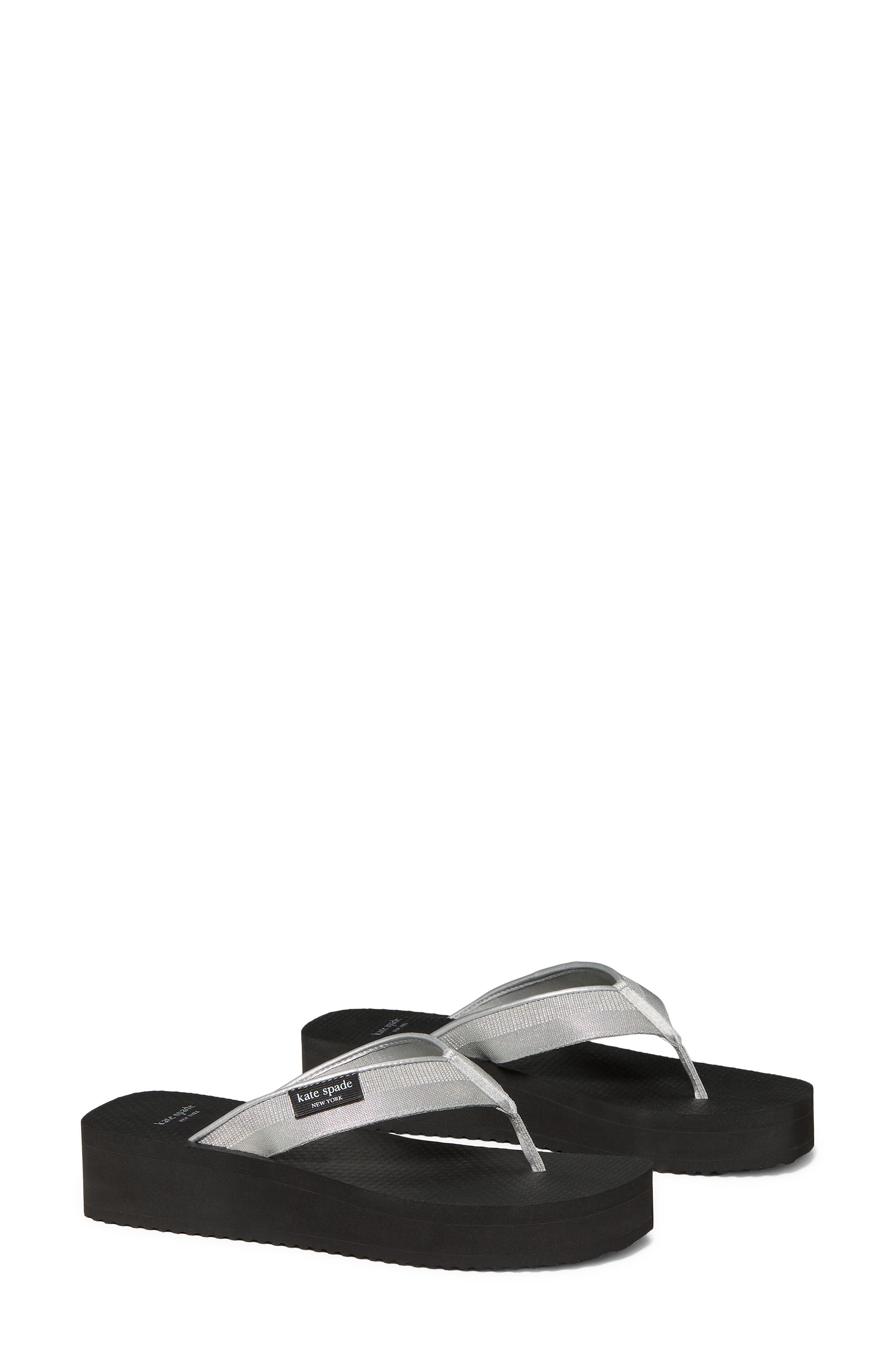 sam icon platform wedge flip flop, Alternate, color, SILVER
