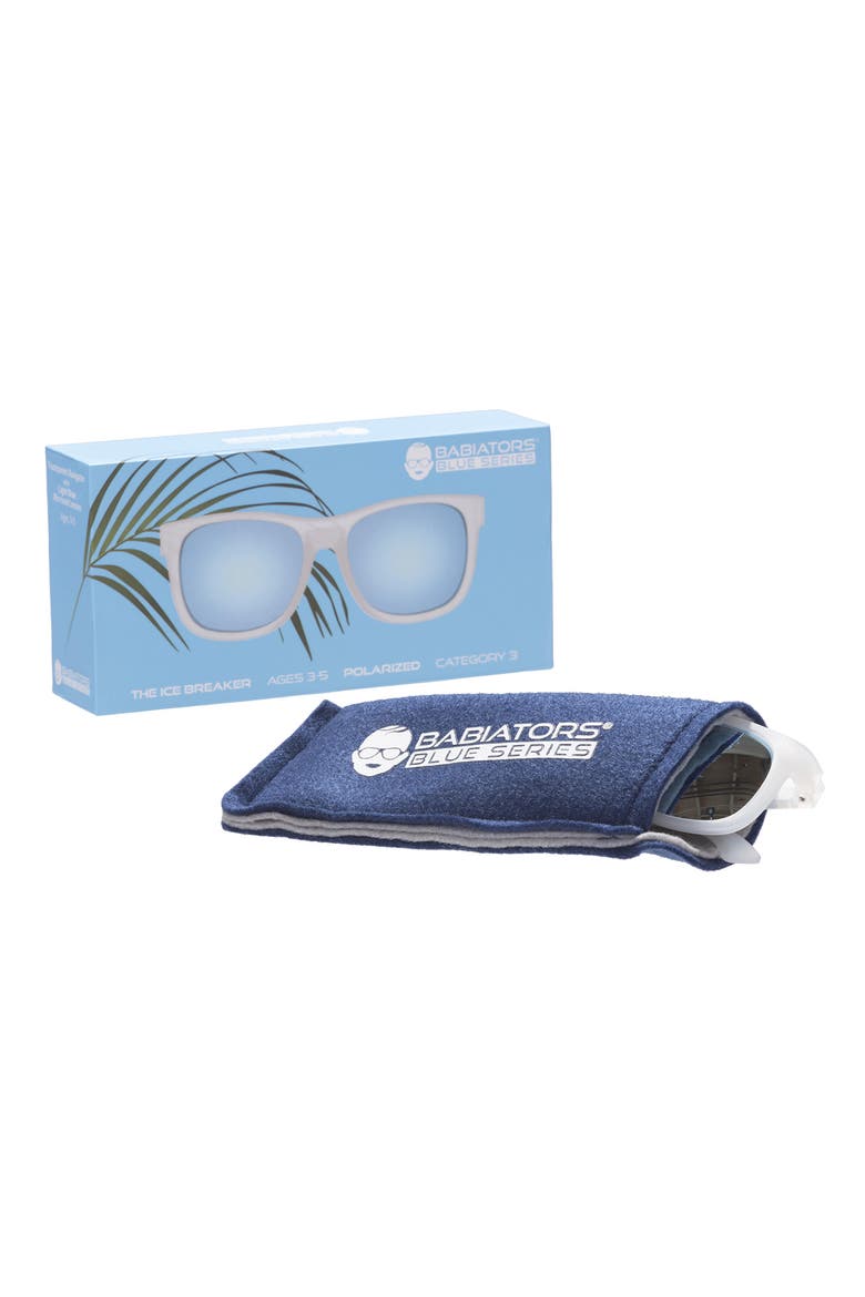 Kids' 44mm Blue Series Mirrored Polarized Navigator Sunglasses, Alternate, color, THE ICE BREAKER