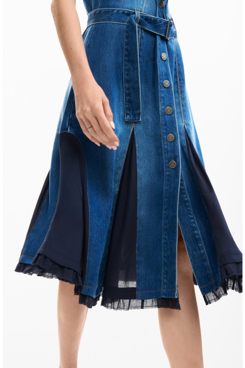 Sleeveless Denim Dress, Alternate, color, MEDIUM BLUE