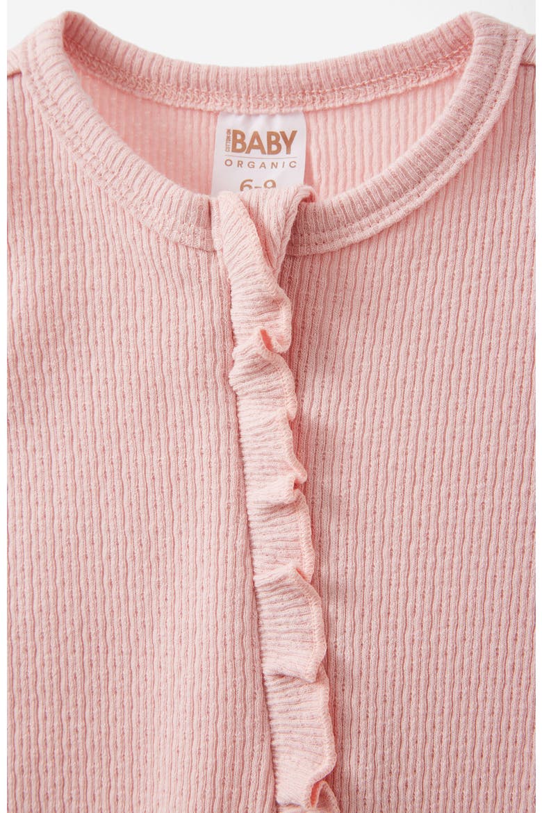 Organic Pointelle Ruffle Zip All In One, Alternate, color, Zephyr