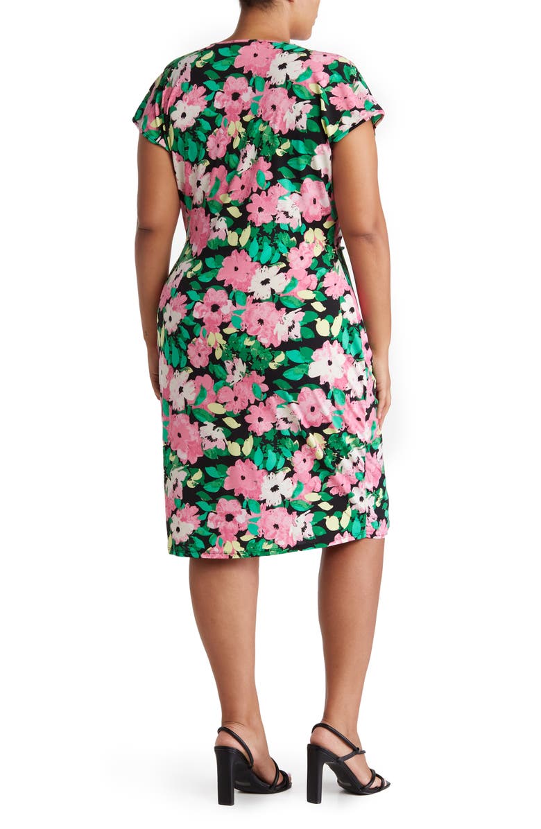 BY DESIGN Delany Cap Sleeve Side Ruched Dress, Alternate, color, Rosie