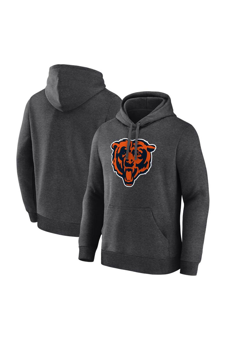 Men's Logo Athletic Heather Charcoal Chicago Bears Primary Logo Hoodie, Main, color, Heather Charcoal