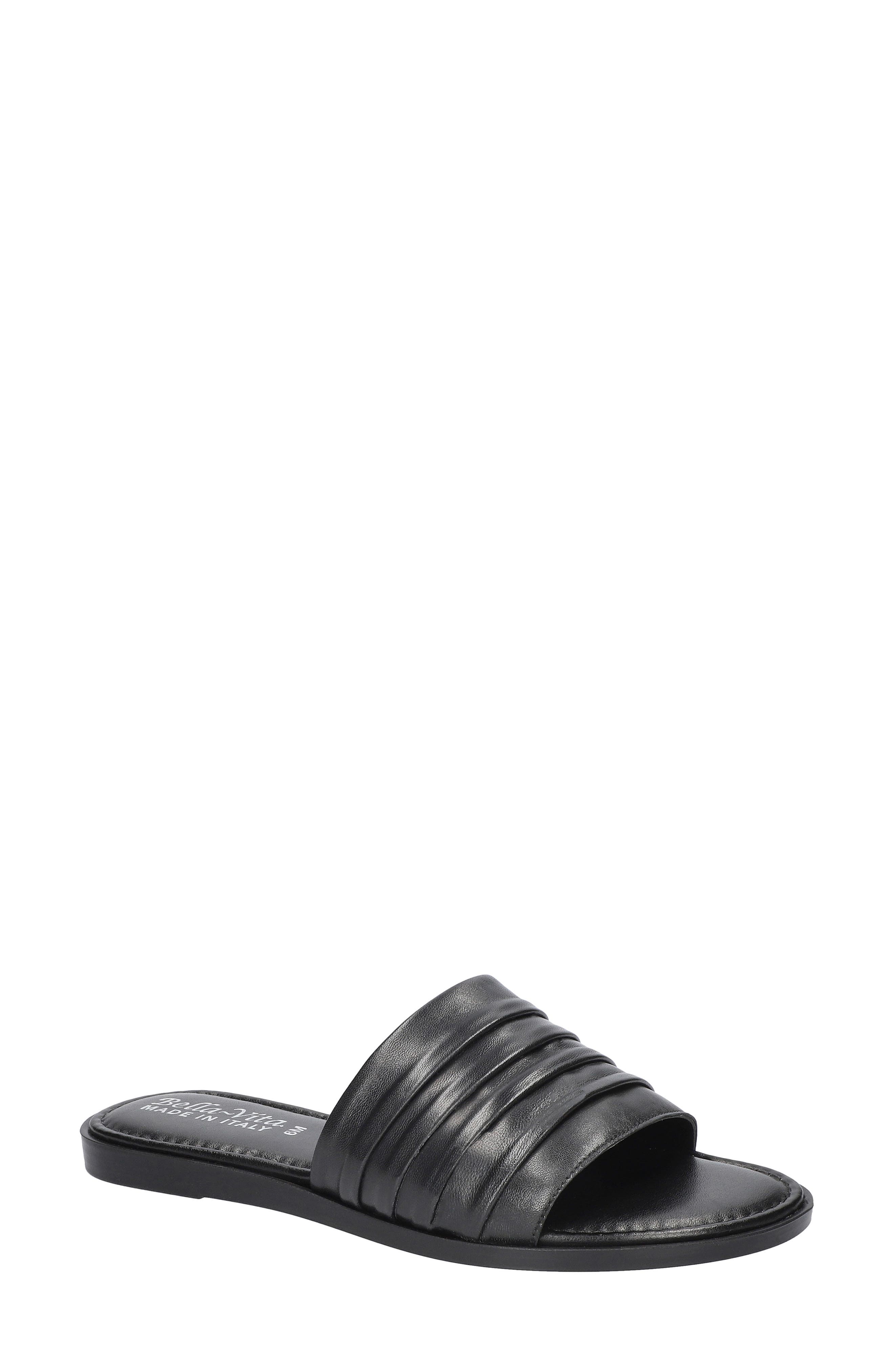 Bella Vita Rya-Italy Slide Sandal, Main, color, Black Italian Leather