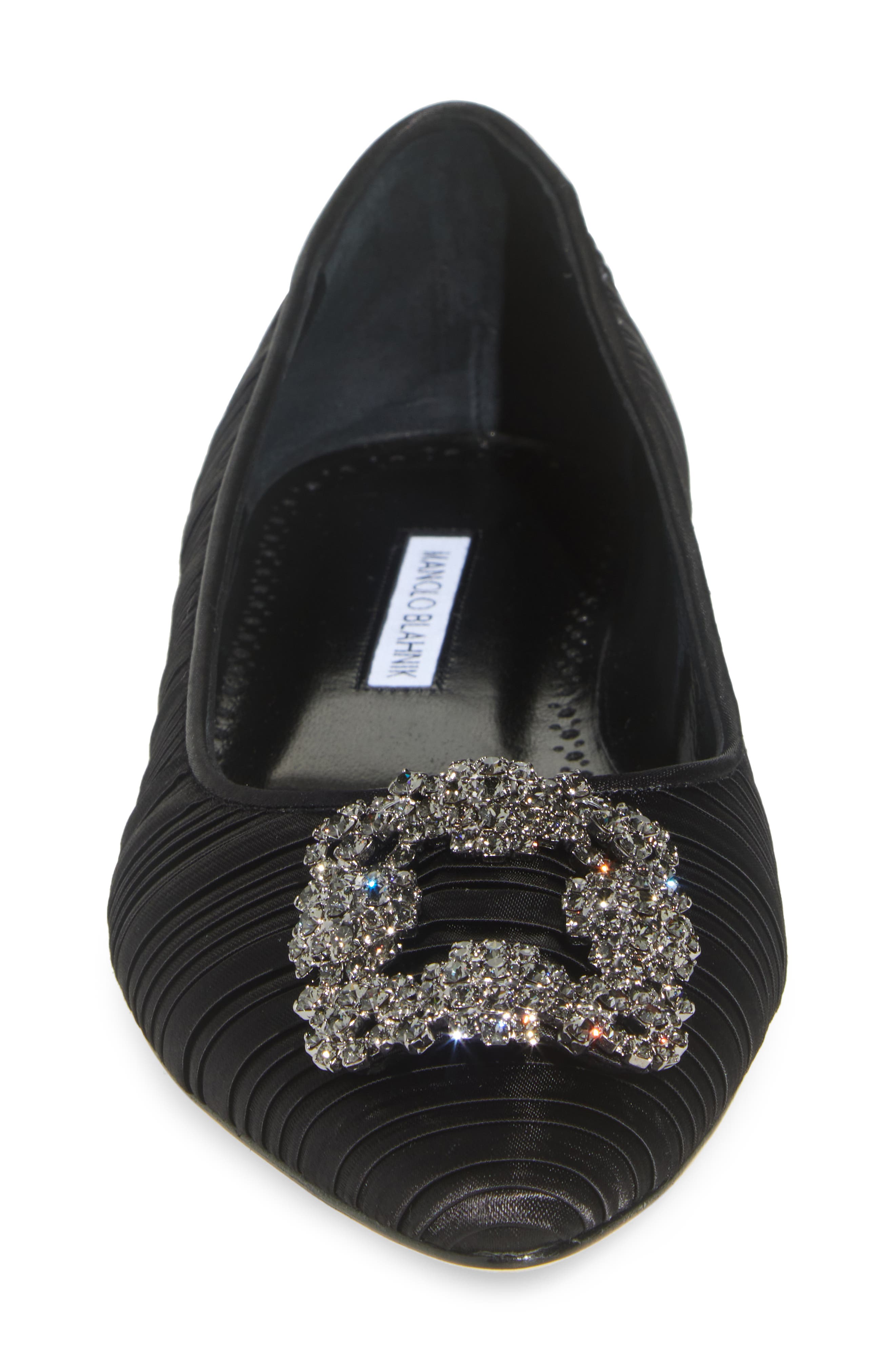 Manolo Blahnik Hangisi Jewel Buckle Flat, Alternate, color, 