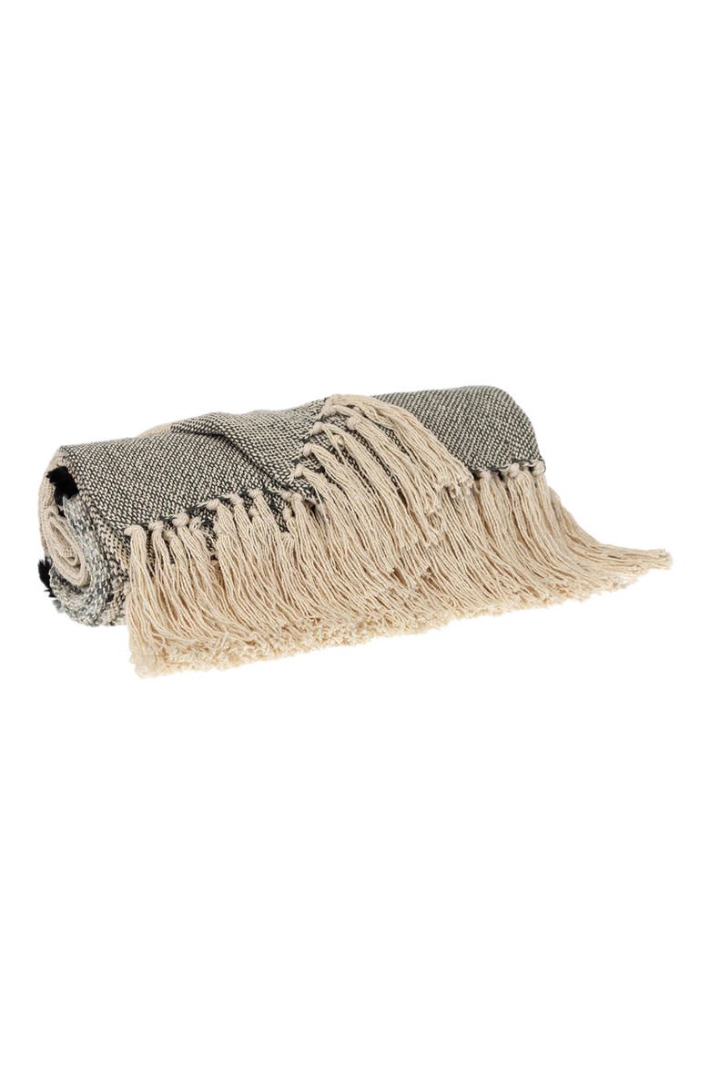 Inca Fringe Throw Blanket, Alternate, color, GRAY