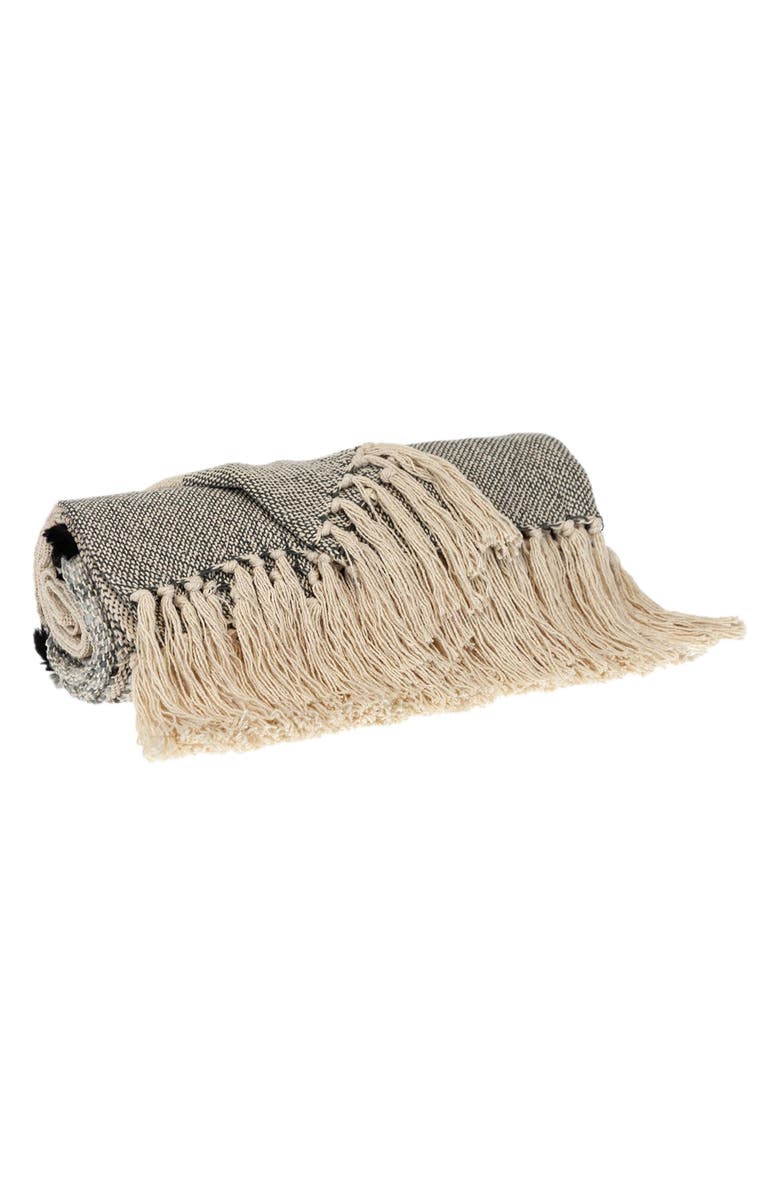 PARKLAND COLLECTION Inca Fringe Throw Blanket, Alternate, color, Gray