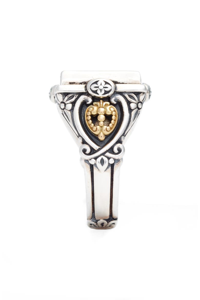 Etched Sterling Carnelian Ring, Alternate, color, SILVER/ GOLD/ RED
