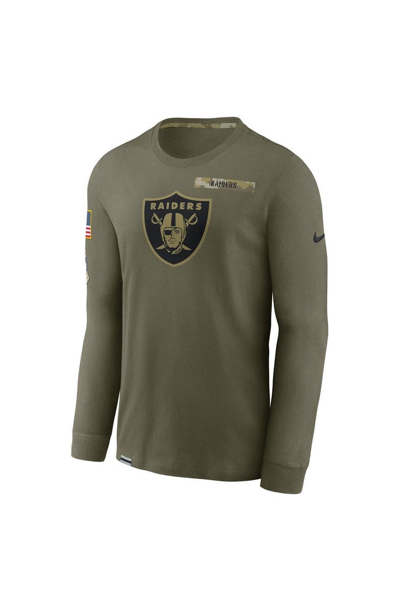 Nike Men's Nike Olive Las Vegas Raiders 2021 Salute To Service Performance Long Sleeve T-Shirt, Alternate, color, 