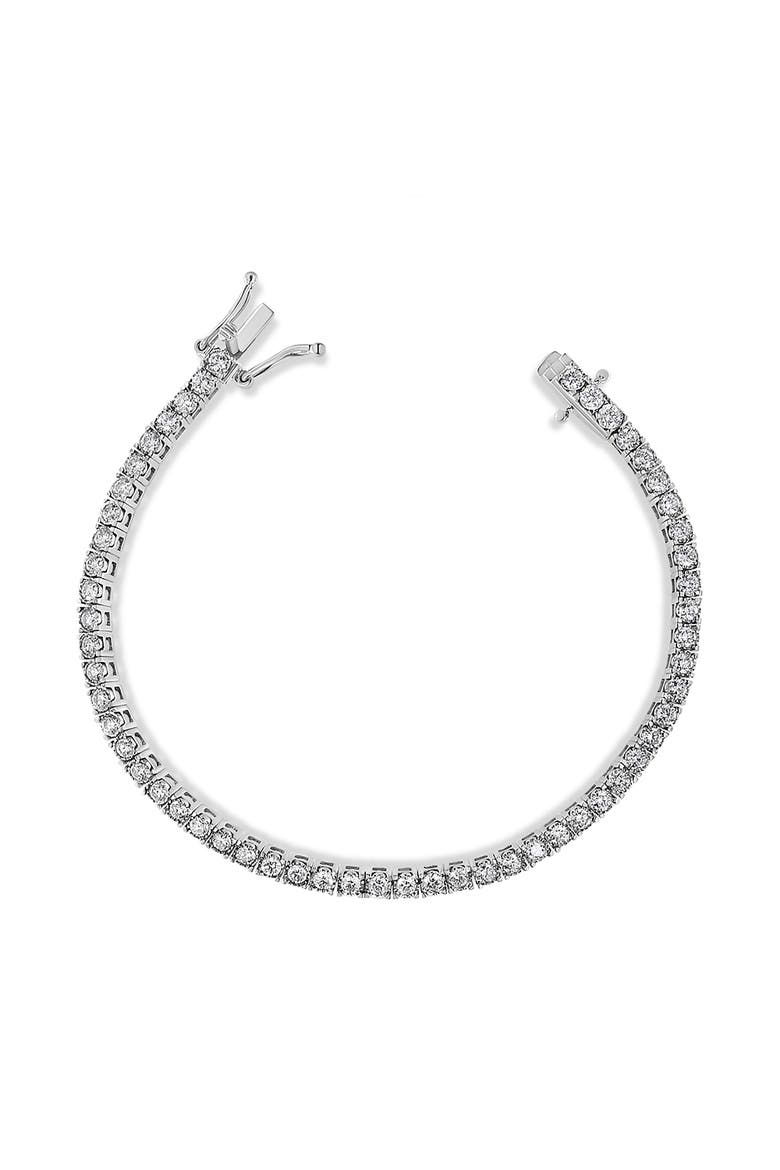 14K White Gold 3.0 Ctw Miracle Set Lab Grown Diamond Illusion  Tennis Bracelet, Alternate, color, White