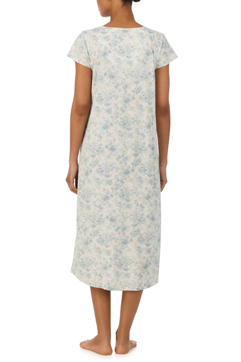 Floral Cap Sleeve Nightgown, Alternate, color, BLUE/ FLORAL