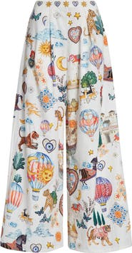 Camilla Kapadokya Kitsch Pleated Organic Cotton Wide Leg Pants