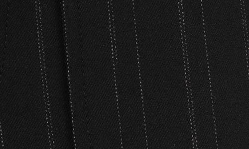 Kut From The Kloth Faye High Waist Pinstripe Ankle Wide Leg Pants In Black