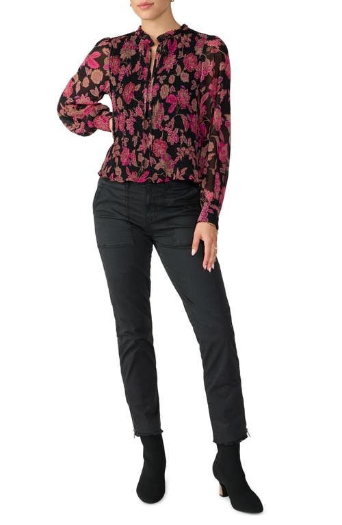 Sanctuary Think Of You Floral Smocked Top In Red