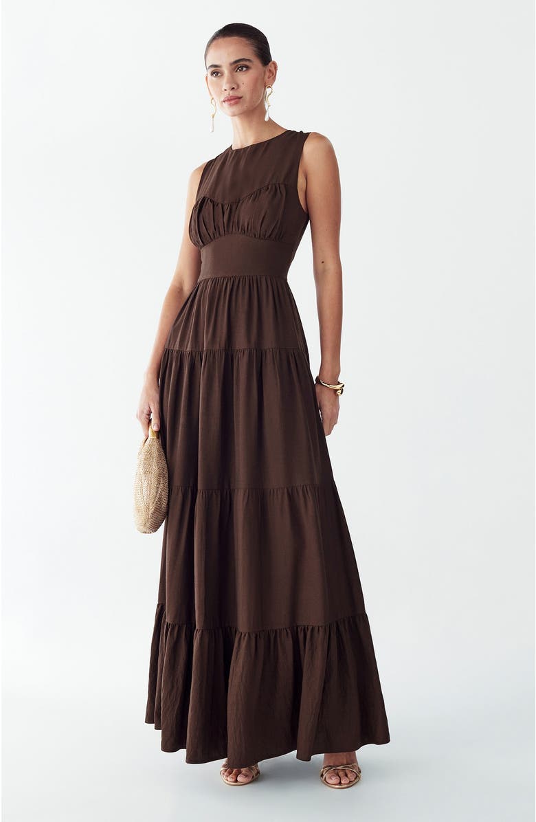 ST MRLO Elowyn Maxi Dress, Alternate, color, Chocolate